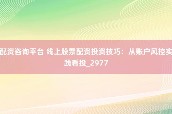 配资咨询平台 线上股票配资投资技巧：从账户风控实践看投_2977