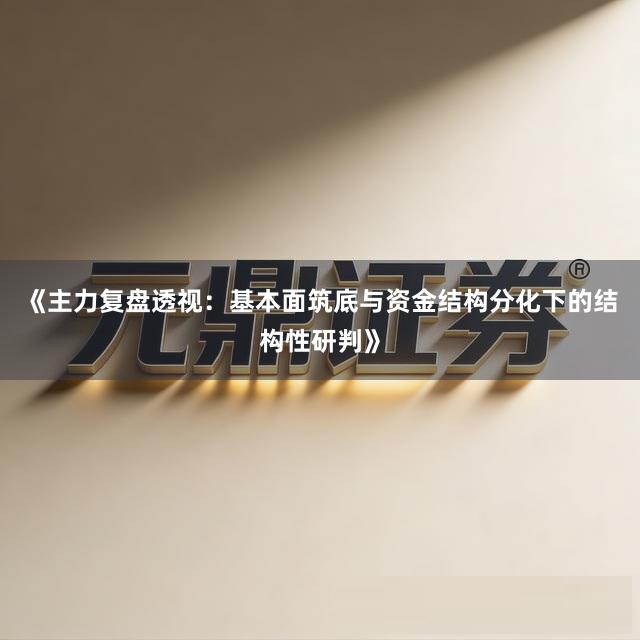 《主力复盘透视：基本面筑底与资金结构分化下的结构性研判》
