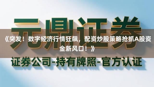 《突发！数字经济行情狂飙，配资炒股策略抢抓A股资金新风口！》