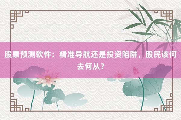 股票预测软件：精准导航还是投资陷阱，股民该何去何从？