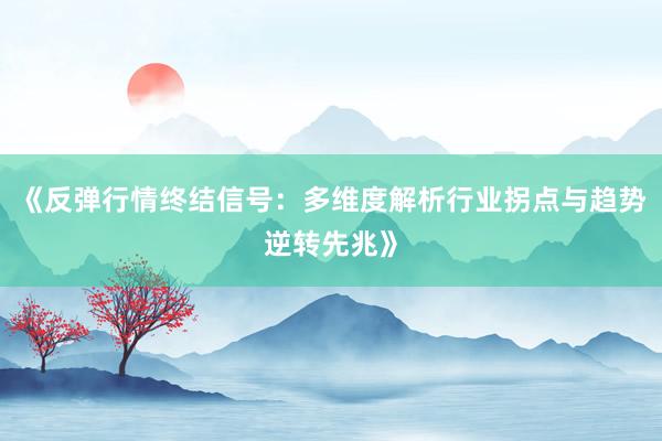 《反弹行情终结信号：多维度解析行业拐点与趋势逆转先兆》