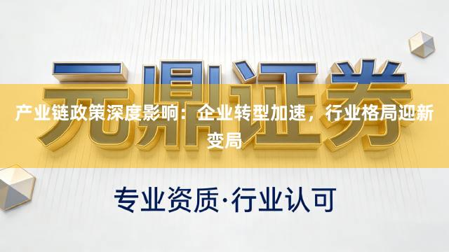 产业链政策深度影响：企业转型加速，行业格局迎新变局