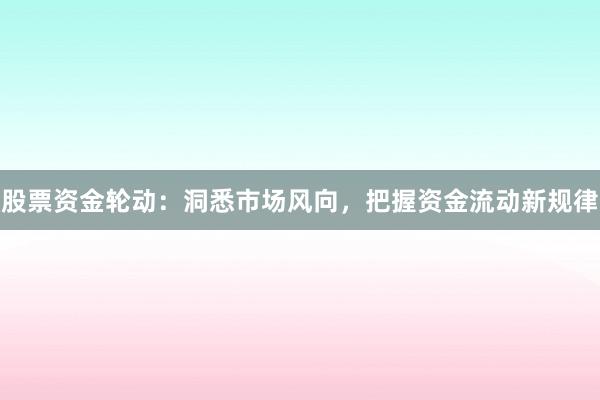 股票资金轮动：洞悉市场风向，把握资金流动新规律